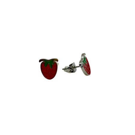 earringa stud silver steel stawberries19